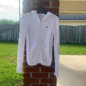White cable Lacoste hoodie